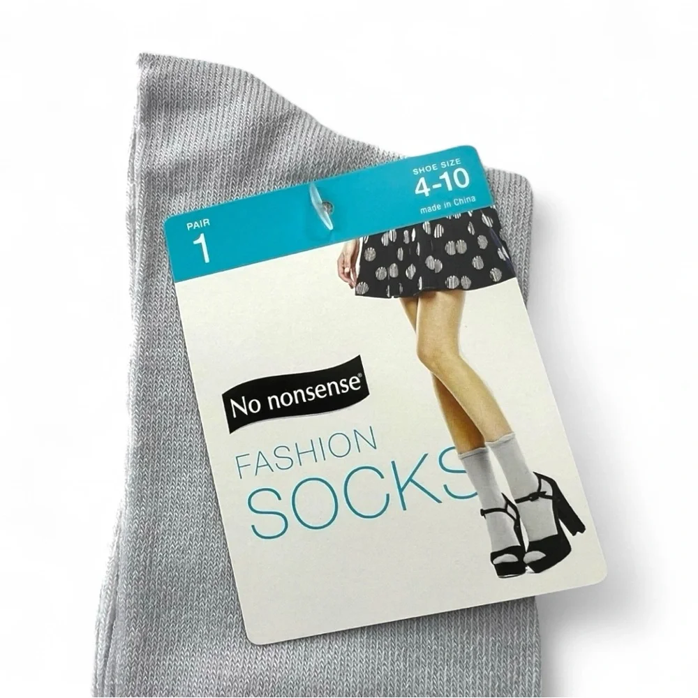No Nonsense Womens‎ Fashion Socks Soft Grey Shoe Size 4-10 New 4 pairs